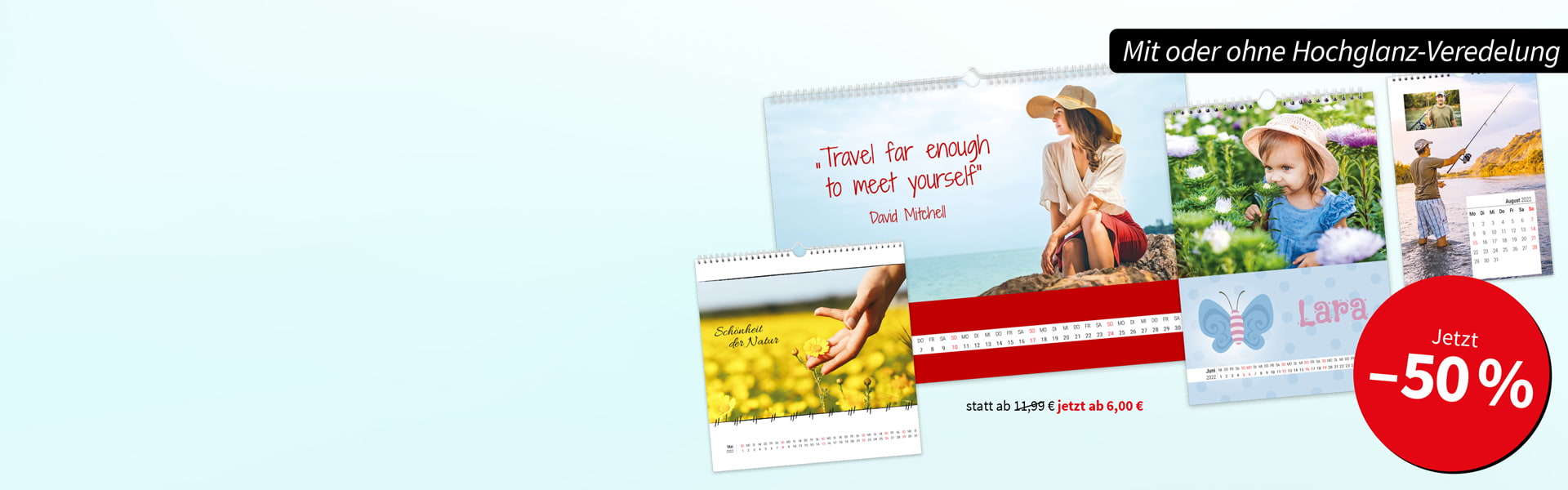 Foto-Wandkalender -50 % Foto-Wandkalender -50 %