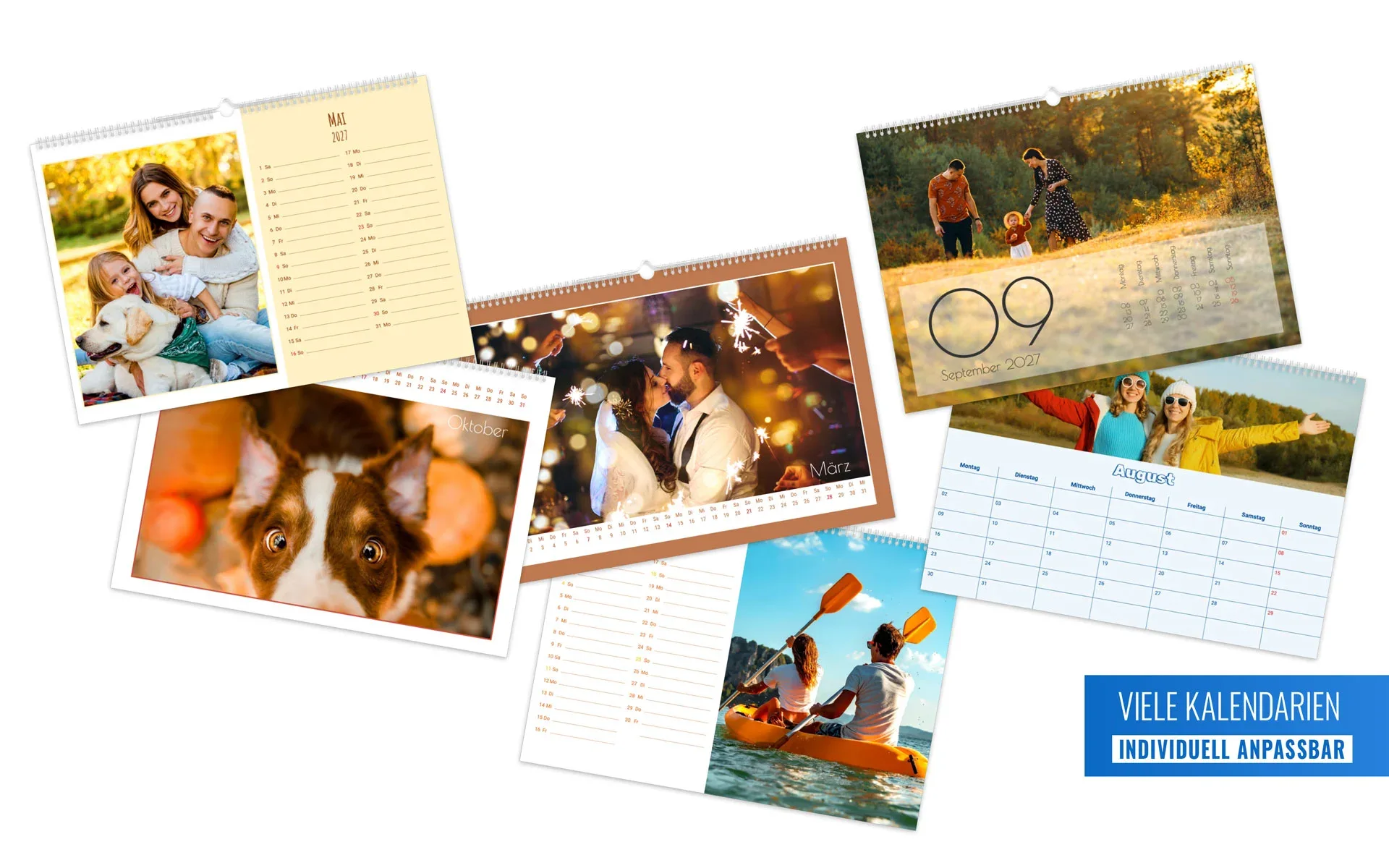 HappyFotokalender – Kalendarien 6 verschiedene HappyFotokalender mit den verfügbaren Kalendarien.