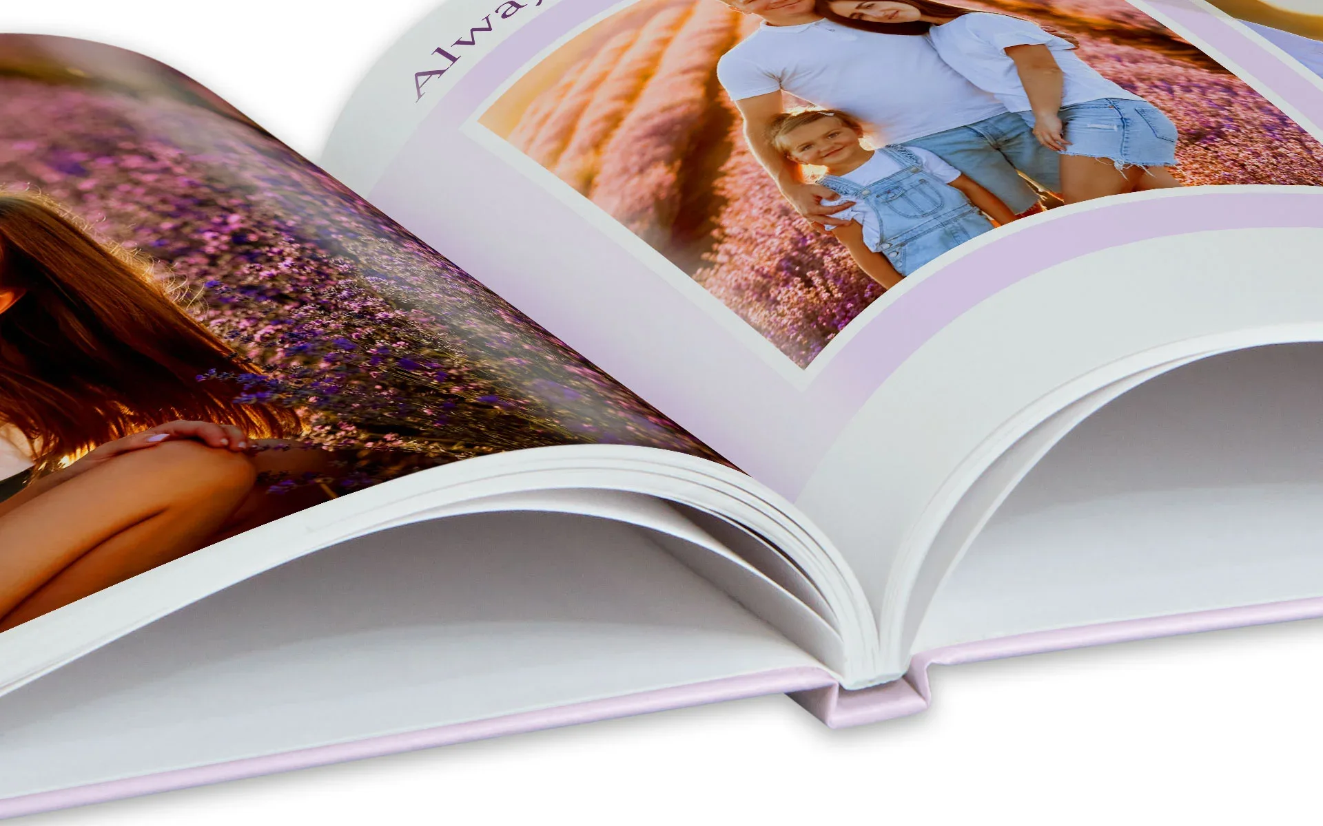 Happy Fotobuch ca. A4 quer – Bindungsart Ein Happy Fotobuch ca. A4 quer Hardcover mit Klebebindung.