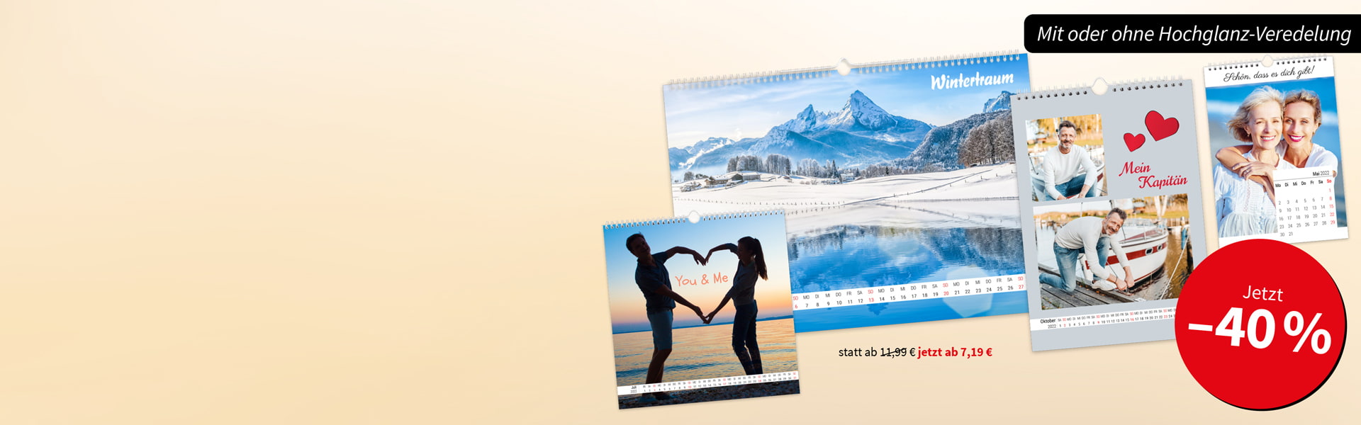 Foto-Wandkalender -40 % Foto-Wandkalender -40 %