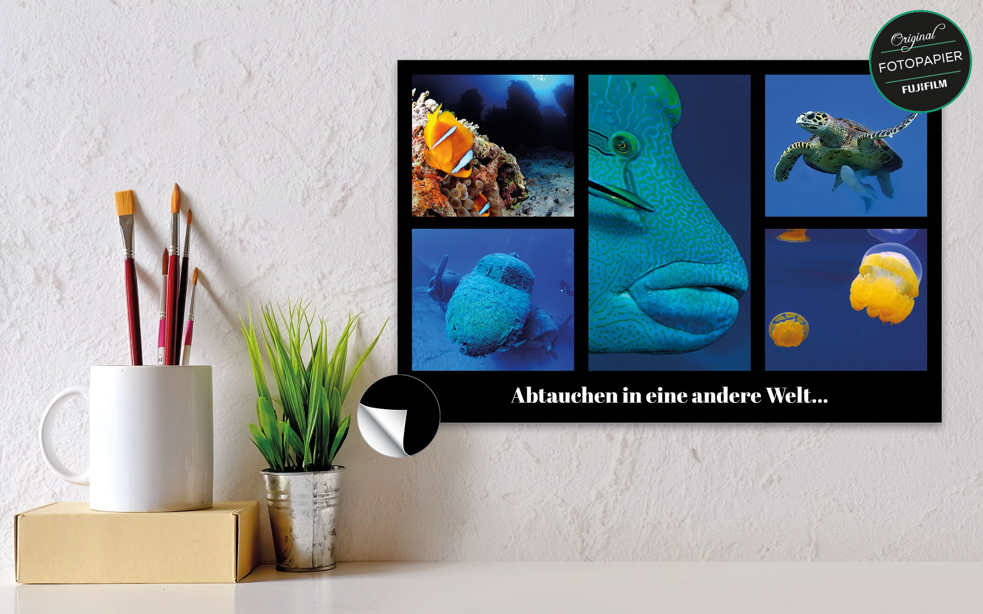 Premium-Fotocollage 30 x 45 cm, glänzend gestalten